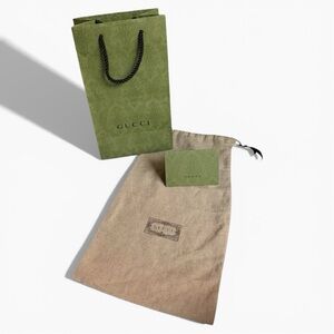 Authentic Gucci Bundle Dust Bag Green Shopping Bag and Card Holder